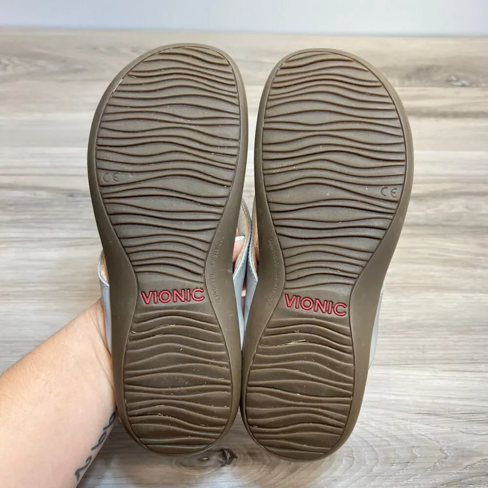 Vionic Bella II Women's Orthotic Sandals Thong Size‎ 7 EU 38 Beige Bow